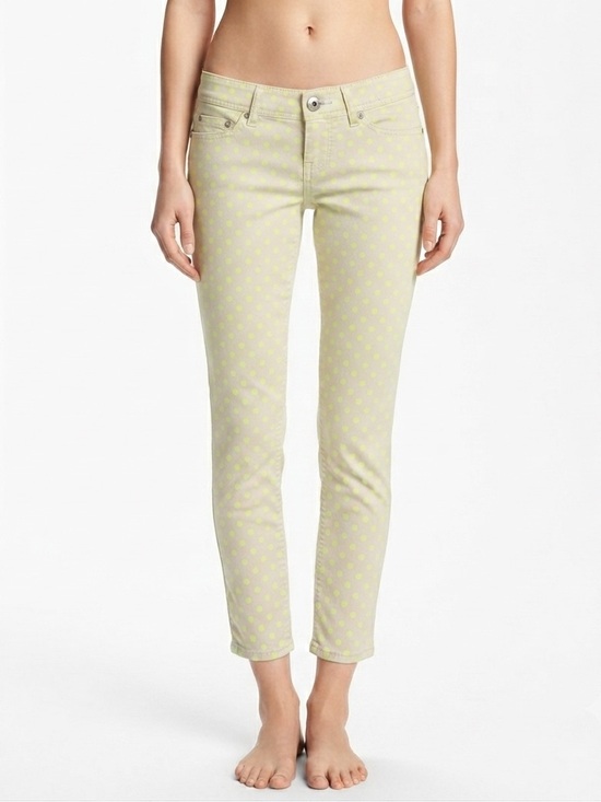 SO Denim - SO Tan and Neon Polka Dot Skinny Jeans Size 0